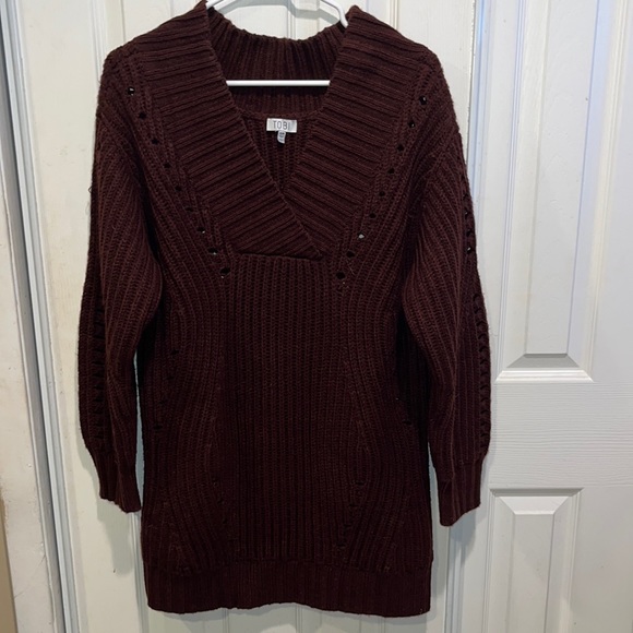 Burgundy Sweater Dress - Picture 1 of 4